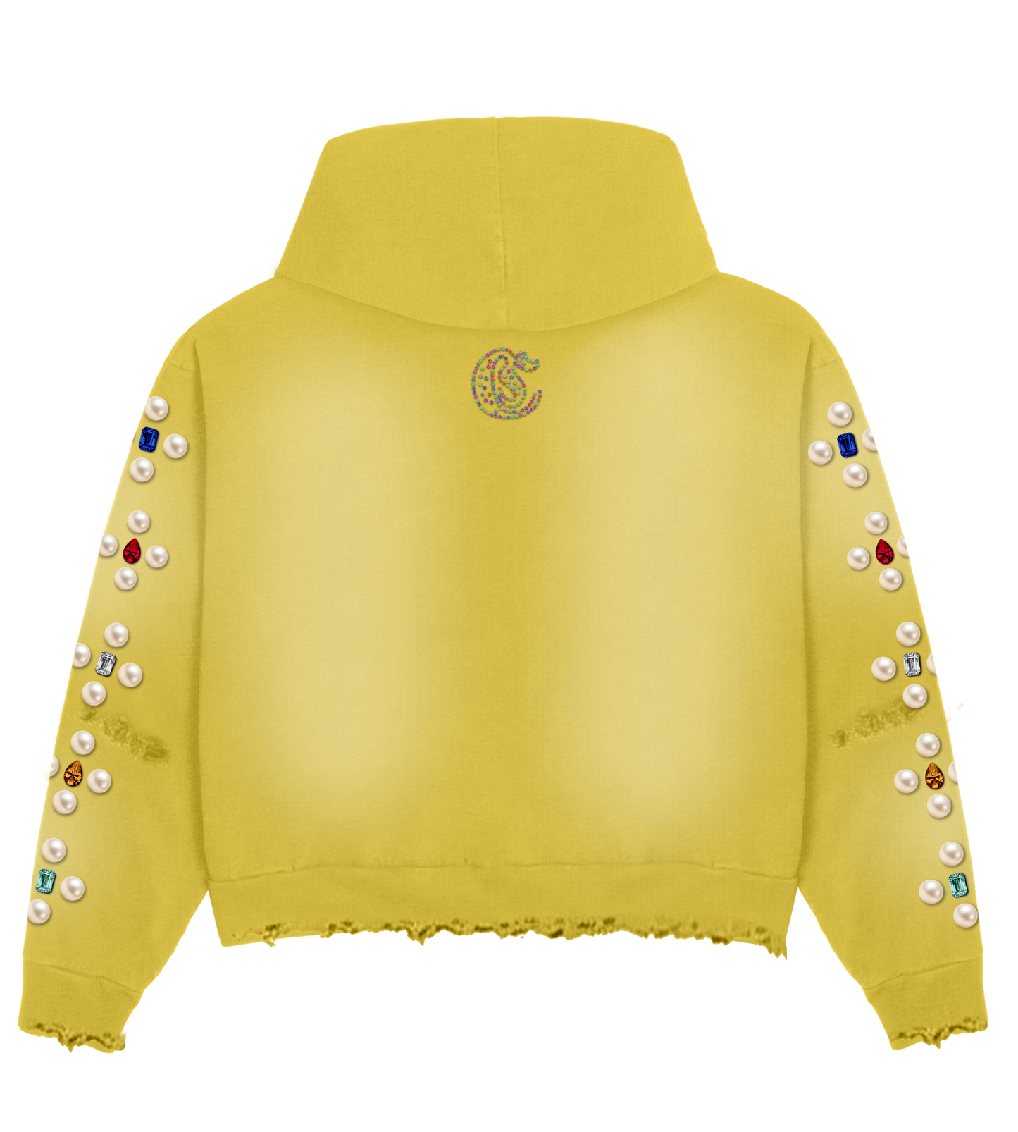 Celeb " Yellow FOREVER " distressed short set