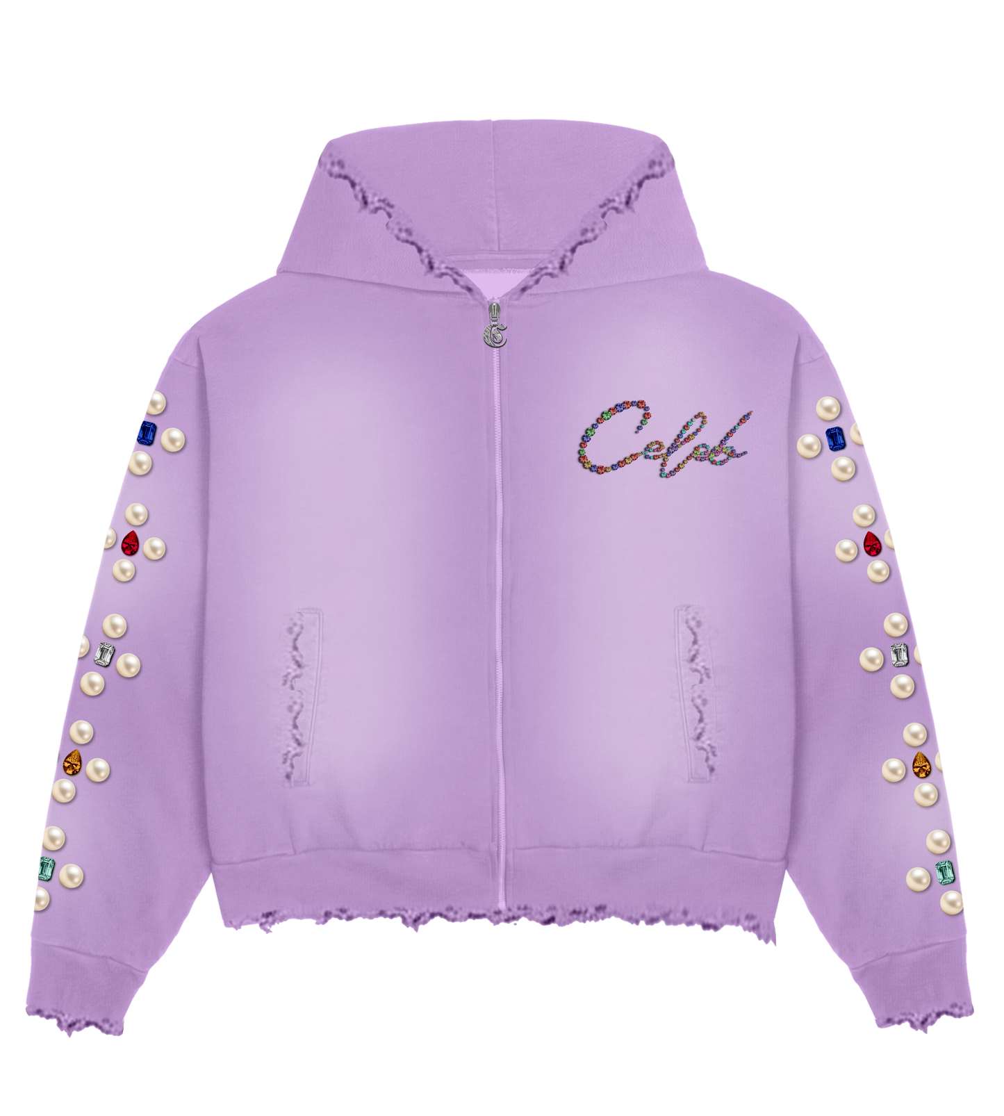 Celeb " Lavender FOREVER " distressed short set