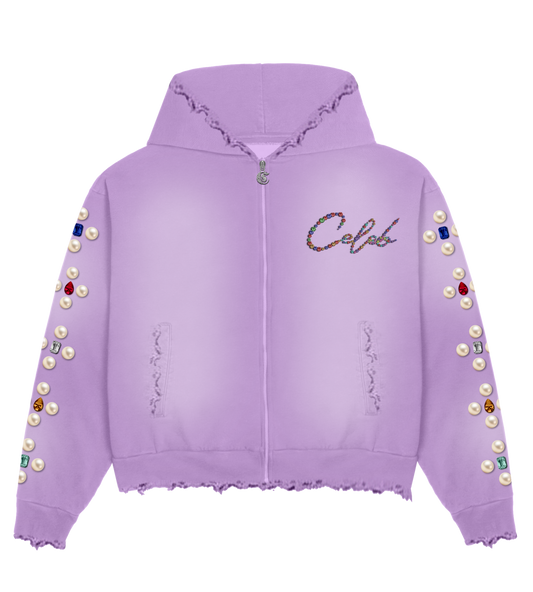 Celeb " Lavender FOREVER " distressed short set