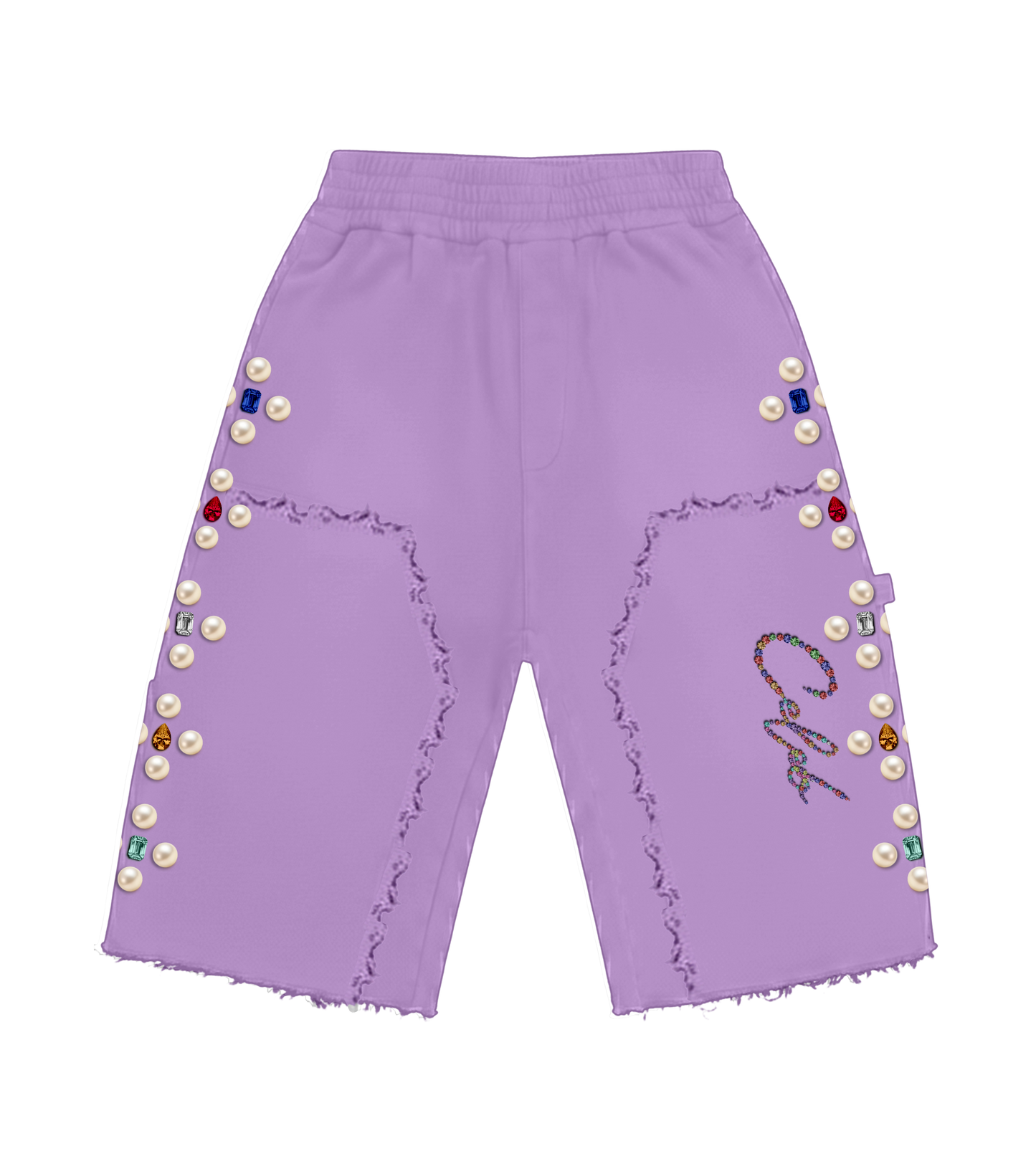 Celeb " Lavender FOREVER " distressed short set